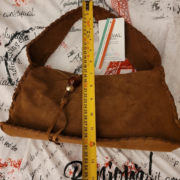 Cheval Firenze Brown suede fringe shoulder bag - Picture 5 of 8